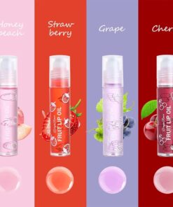 Pack of 4 - Fruit Lip Oil Non-Sticky Set In Peach