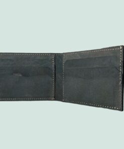 Neubic cow Leather Plain Wallet Men Short Wallet Purse Small Vintage Wallets Card Holder ( black )