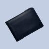 buffalo Leather Plain Wallet Men Short Wallet Purse Small Vintage Wallets Card Holder ( dark blue ) - Image 3