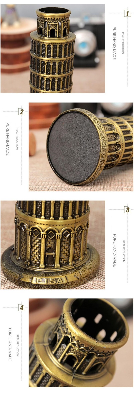 Pissa Tower Metal Model For Home & Office Decoration (10 inches) - Image 2