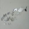 30 Pcs Acrylic Fishes Mirror Wall Art Decor Fishes Mirror Stickers Decals for Kids Girls Bedroom Bathroom Playroom silver