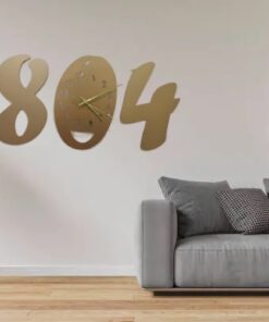 3d wall clock Wooden Golden color Wall Clock (804)