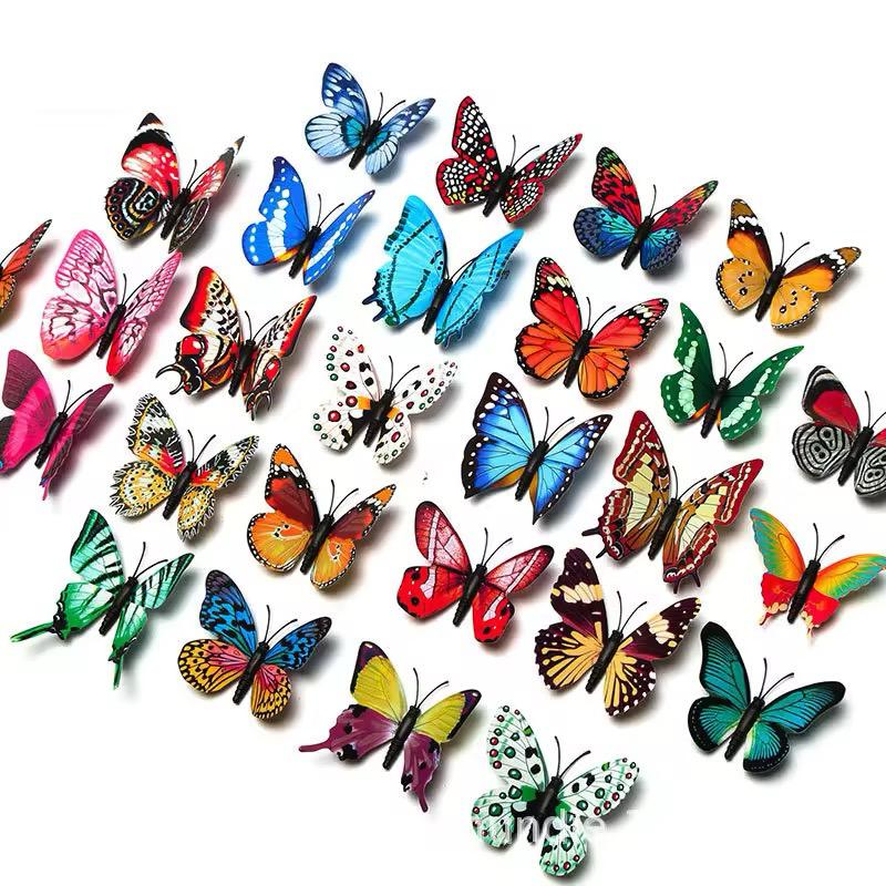 Pack of 12 3D Simulation Butterfly Fridge Magnet Decoration Craft buterfly magnets Butterfly Picks Ornaments Wall Decor (Random Design) - Image 4