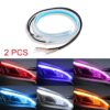 1 pair White Color Audi-Style Flexible 60 cm Headlight DRL Light Strips with Running Indicators - Image 3