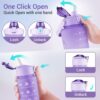 Sports Water Bottles 3 Pcs Set with Motivational Time Marker & Leak Proof Flip Top Lid (random color) - Image 2
