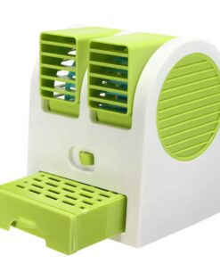 Portable Mini AC Air Cooler - USB & Battery Operated | Dual Blower with Ice Tray | Blade-less Cooling Fan for Home