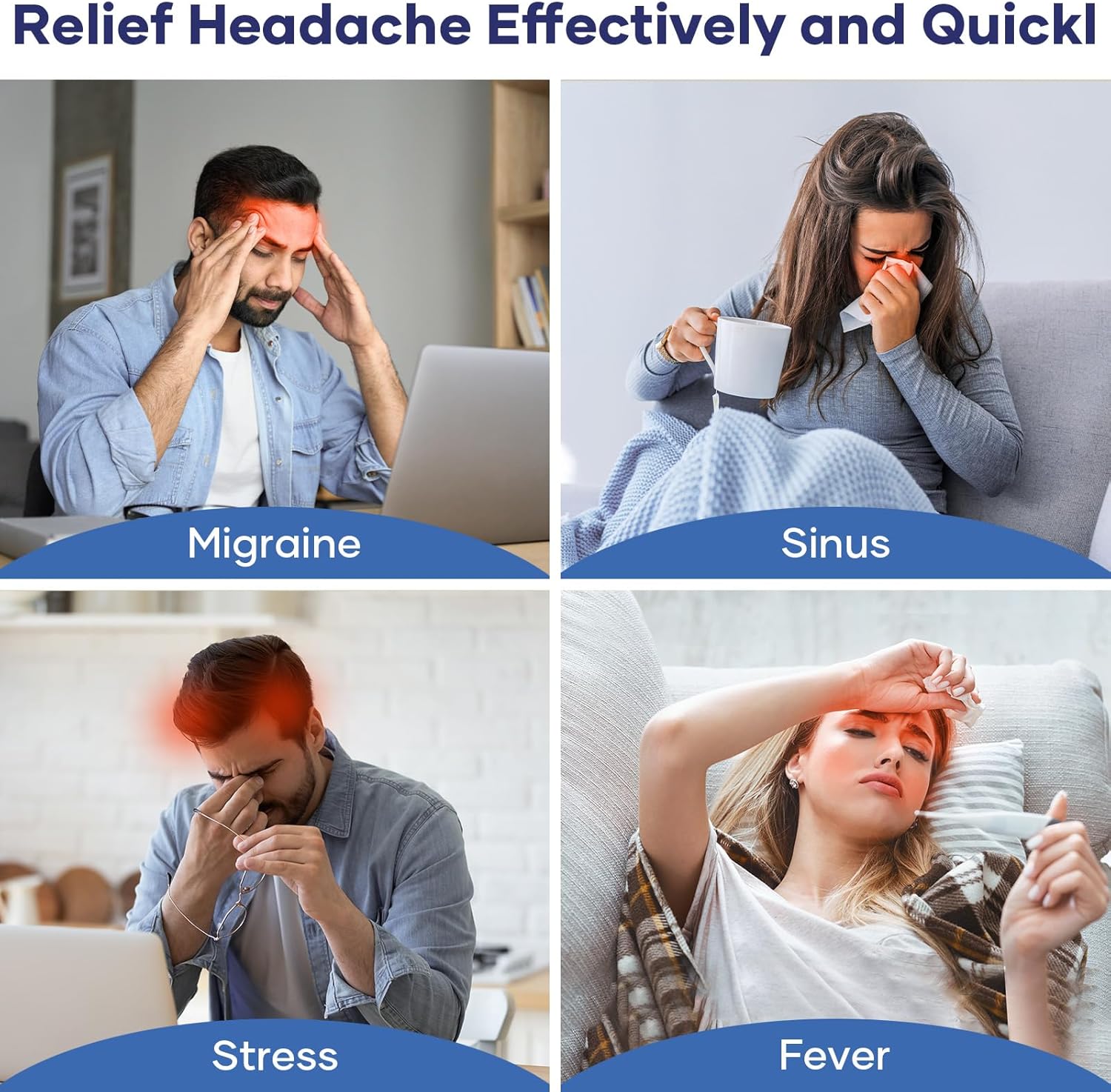 One Size Fits All Headache Cap with Reusable Ice Gel Pack for Puffy Eyes