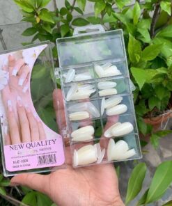Nail Tips 100 Pcs / Transparent & Natural Color Artificial Nails | Premium Quality Long-Lasting DIY False Nails for Elegant