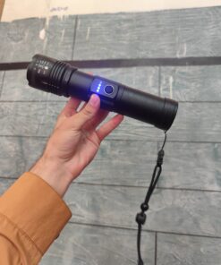 Tactical LED Flashlight Kit SP-38-1 – Rechargeable High Power Torch with 3x18650 Batteries & Portable Hard Case (Range 1.5km)