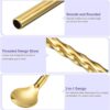 6-Piece Reusable Stainless Steel Straw Spoons with Cleaning Brush – Eco-Friendly - Image 4