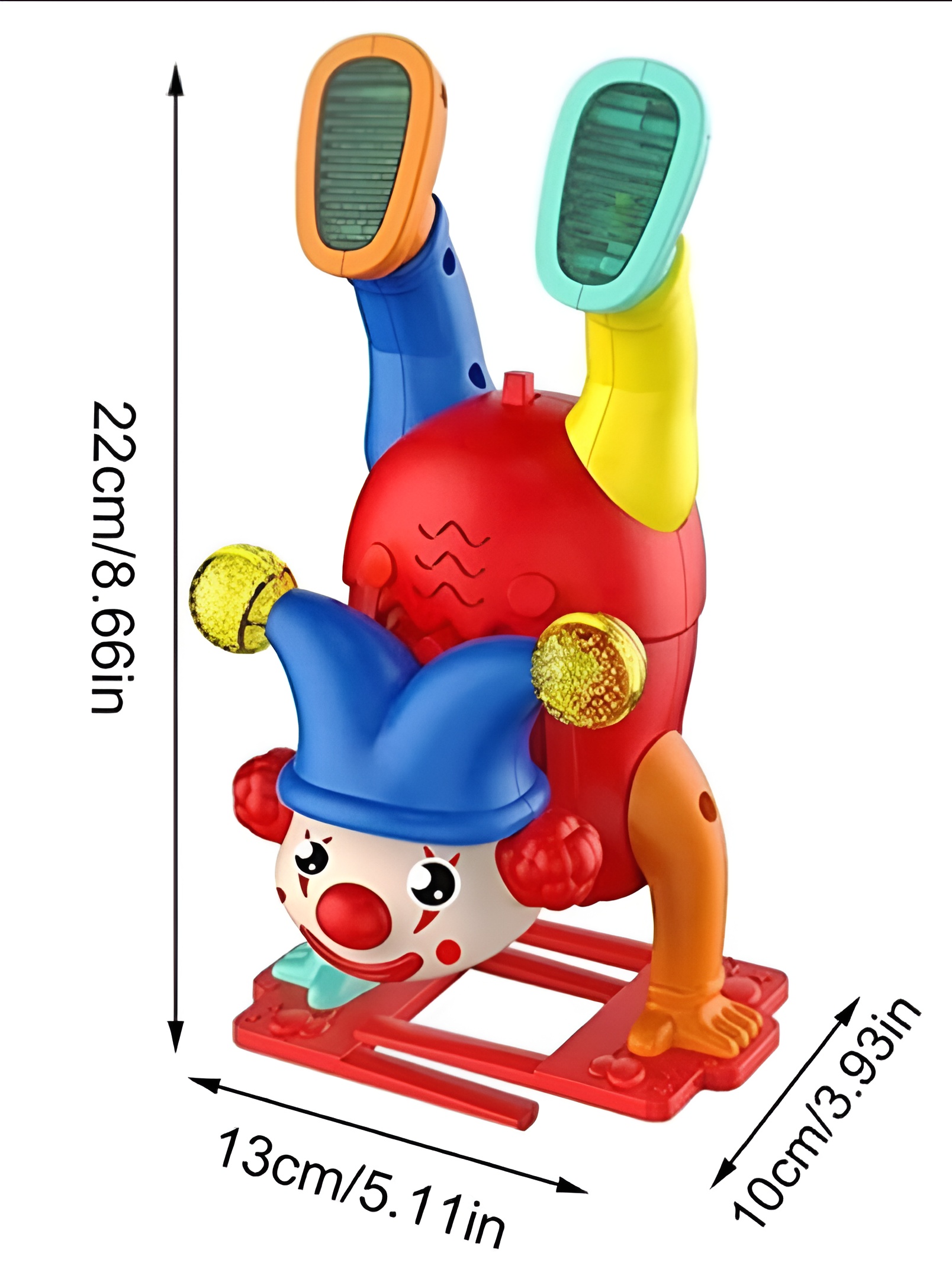 Electric Upside-Down Dancing Clown Toy with Music & Flashing Lights – Battery Operated, Multicolor, Fun Interactive Gift for Kids Above 3 Years (Random Color) - Image 5