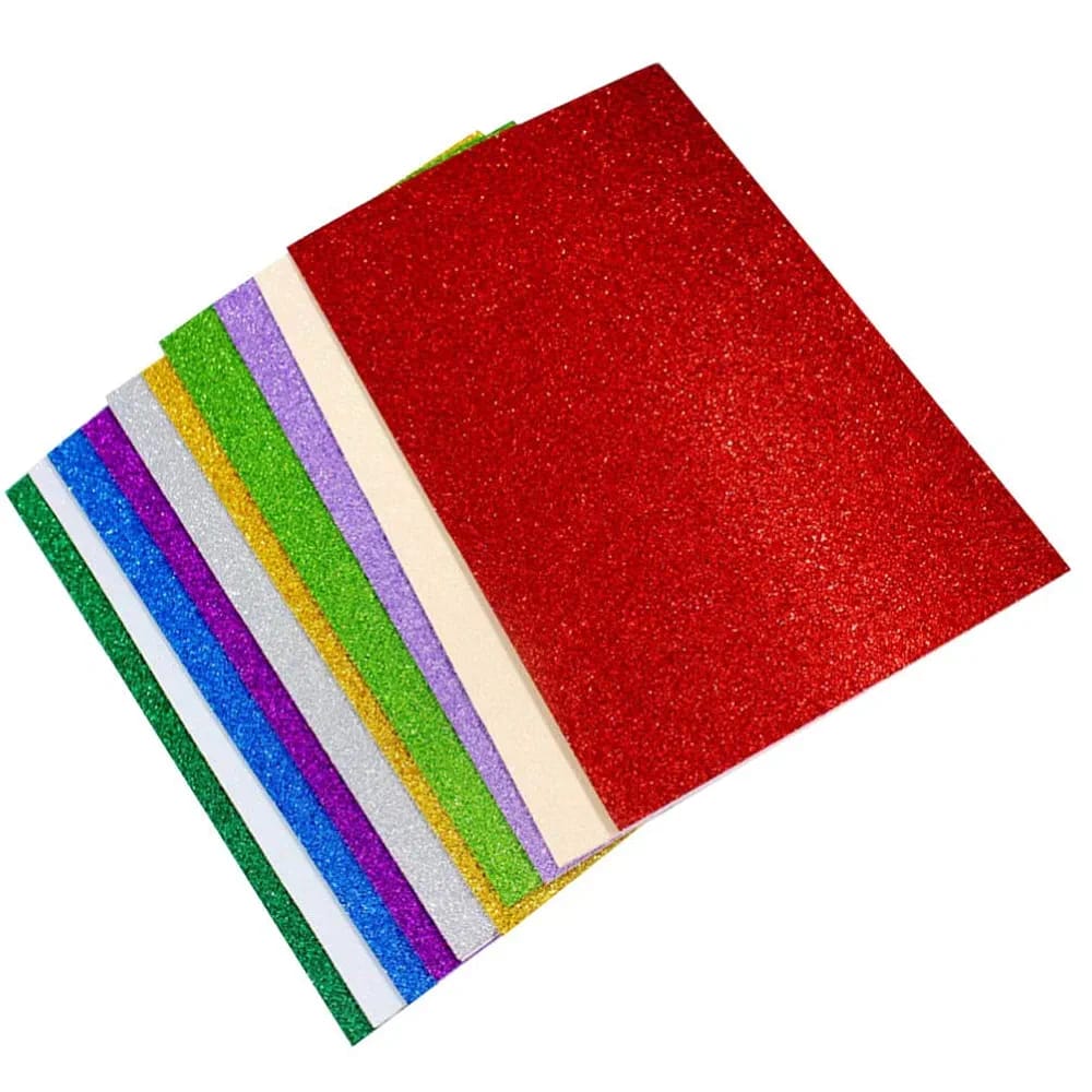 10PCS Glitter Foam Sheets – Premium A4 EVA Craft Adhesive Glitter Paper for DIY, Scrapbooking & School Projects - Image 3