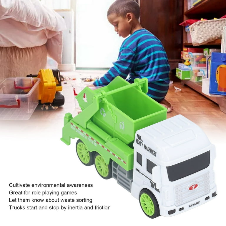 Toy Garbage Truck – Green Recycling Sanitation Vehicle with Real Sliding Action | Inertial Plastic Dumper Truck for Kids to Learn Waste Classification and Environmental Awareness - Image 3
