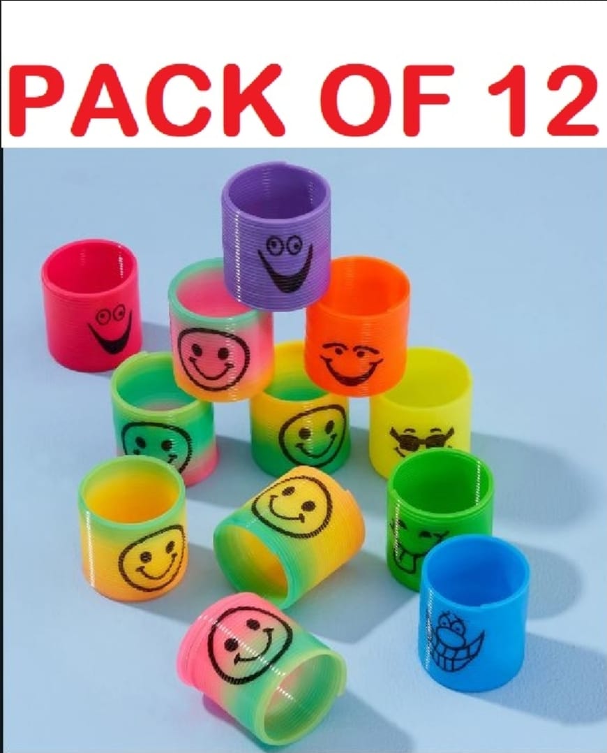 Pack of 12 Magic Slinky Spring Finger Fidget Toys – Stress Relief Sensory Toy for Kids & Adults