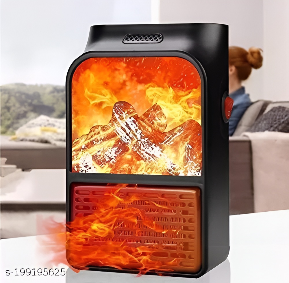 Flame Heater 1000W – Portable Electric Plug-in Room Heater with Flame Effect & Remote Control - Image 4