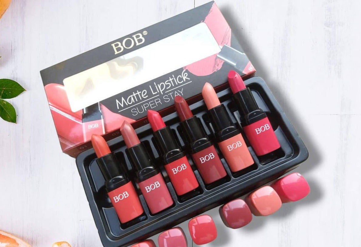 Pack of 6 Bob Super Stay Matte Lipstick Set | Best Quality Matte Lipsticks for Women (random shades) - Image 4