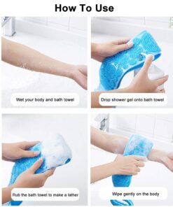 Pack of 2 Silicone Back Scrubber Bath Belts – Double-Sided Exfoliating Body Scrubbers for Gentle