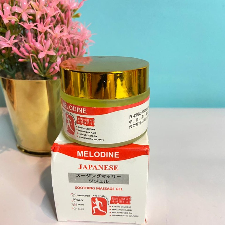 MELODINE Japanese Soothing Massage Gel | Fast-Absorbing Herbal Pain Relief Cream for Shoulder