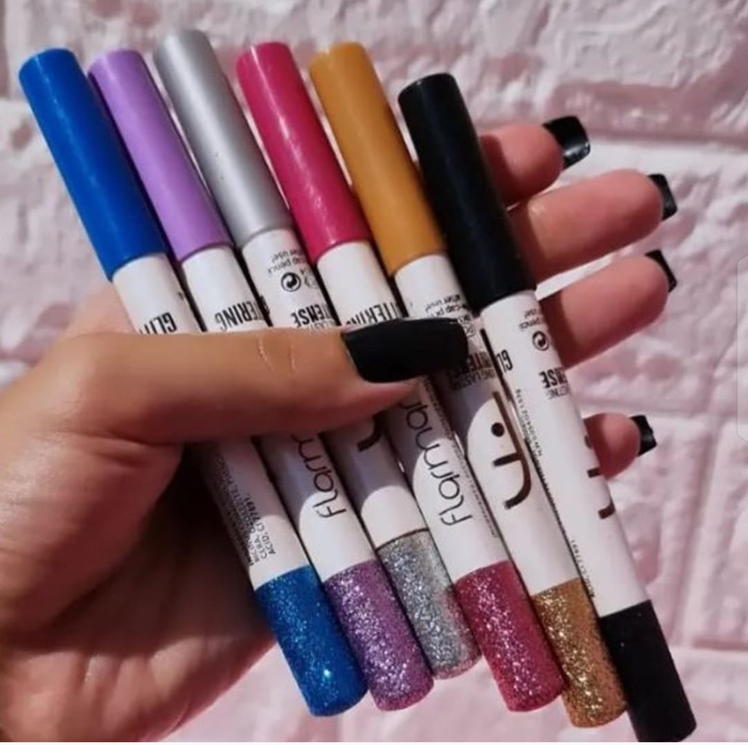 6-in-1 Eye Pencil & Liquid Glitter Makeup Set – Vibrant Shades for Bold, Long-Lasting Eye Looks - Image 3