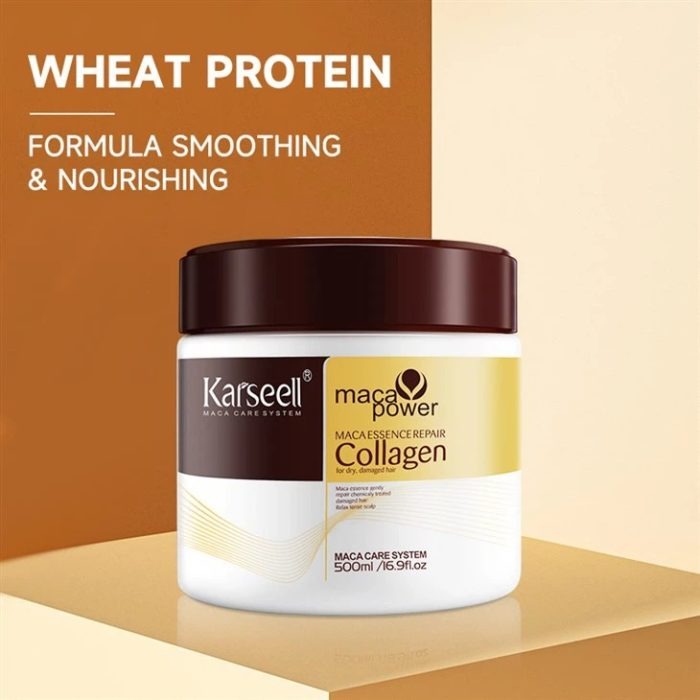 Karseell Collagen Maca Hair Treatment Deep Repair Conditioning Hair Mask Argan Oil Coconut Oil Essence for Dry Damaged Hair All Hair Types 16.90 oz 500ml - Image 4