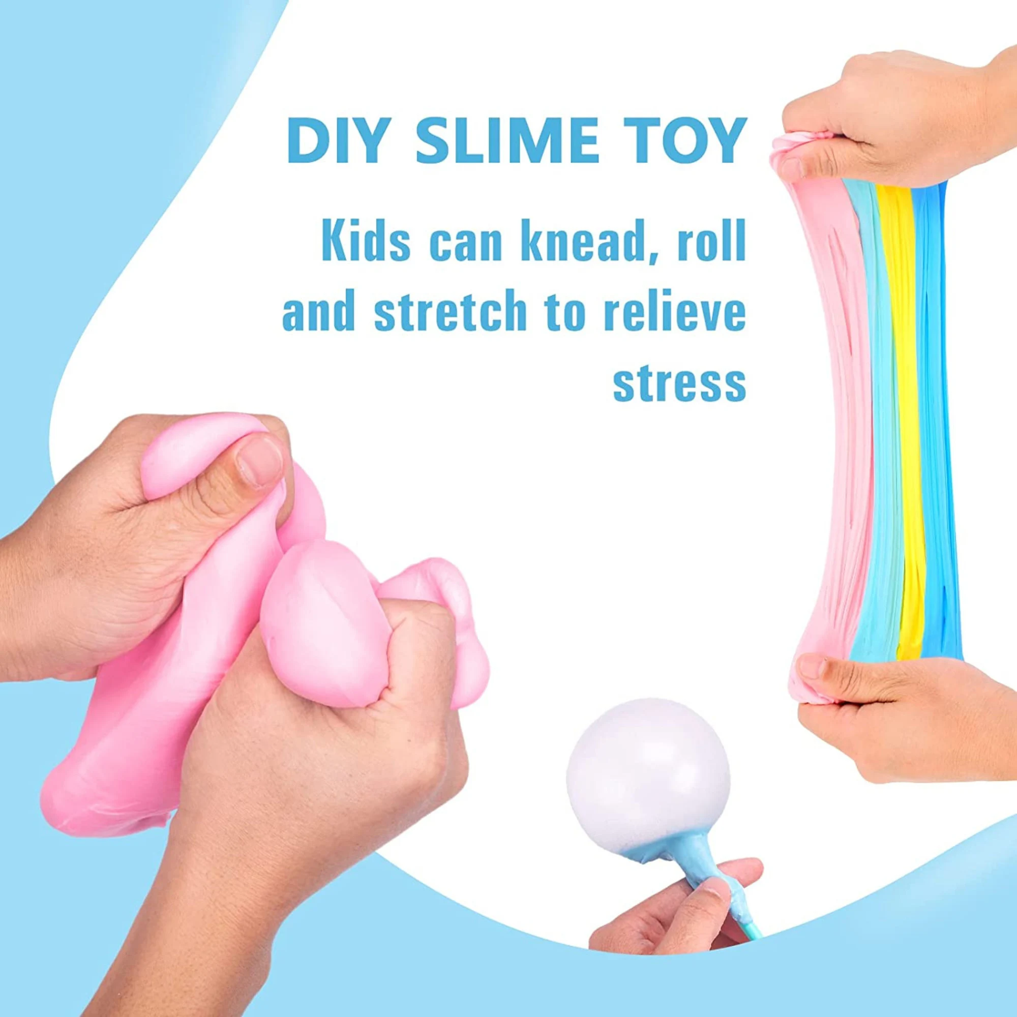 Colorfull Slime 200ml pack of 3 different colors mix colors - Image 4