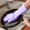 1 Pair Silicone Dishwashing Gloves Durable Quality Comfortable Grip Reliable Performance Easy Cleaning (Random Color) - Image 4
