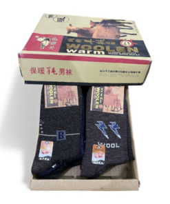 Wool Socks for Men Winter Socks Full Size Long Mixed Color Design 2 pack