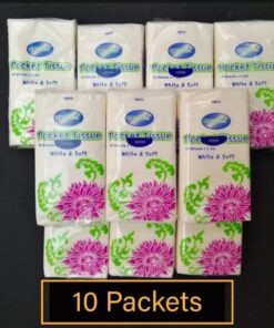 10 Packs Portable Pocket Travel Tissues – Soft & Skin-Friendly for Daily Use