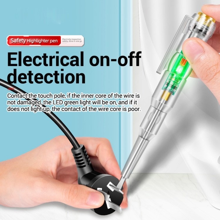 Intelligent LED Photometer Test Pen Voltage Detector Voltmeter 24-250V Electric Circuit Tester Screwdriver Indicator Tool For Safe Electrical Inspection - Image 2