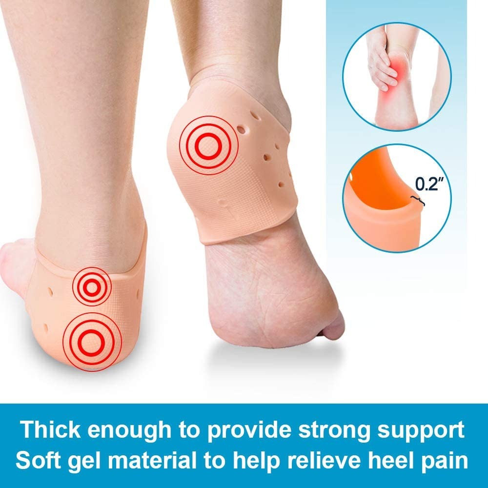 Silicone Heel Protector Sleeve for Cracked Heels & Pain Relief – Breathable & Cushioned Support - Image 3
