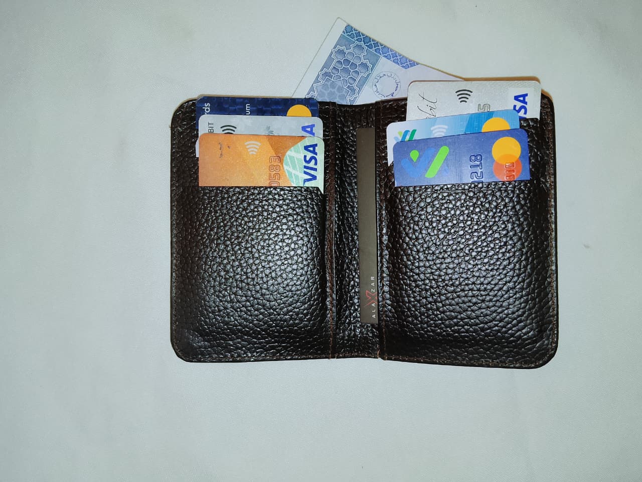 Unisex Slim Cow Leather Wallet – Brown | Minimalist Bifold Card & Cash Holder - Image 2