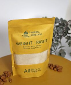 Herbal Heritage WEIGHT-RIGHT Natural Mass Gainer – Organic Dietary Supplement for Healthy Weight Gain (100g)