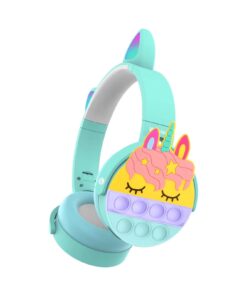 CT-950 Unicorn Bluetooth Headphones | A-POP It Colorful Cat Ear Wireless Headset with LED Lights for Women & Kids