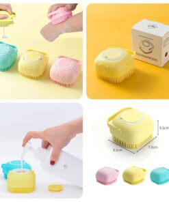 Silicone Bath Body Brush | Exfoliating Scrub with Soap Dispenser | Ultra Soft Shower Sponge & Massager | Random Colour