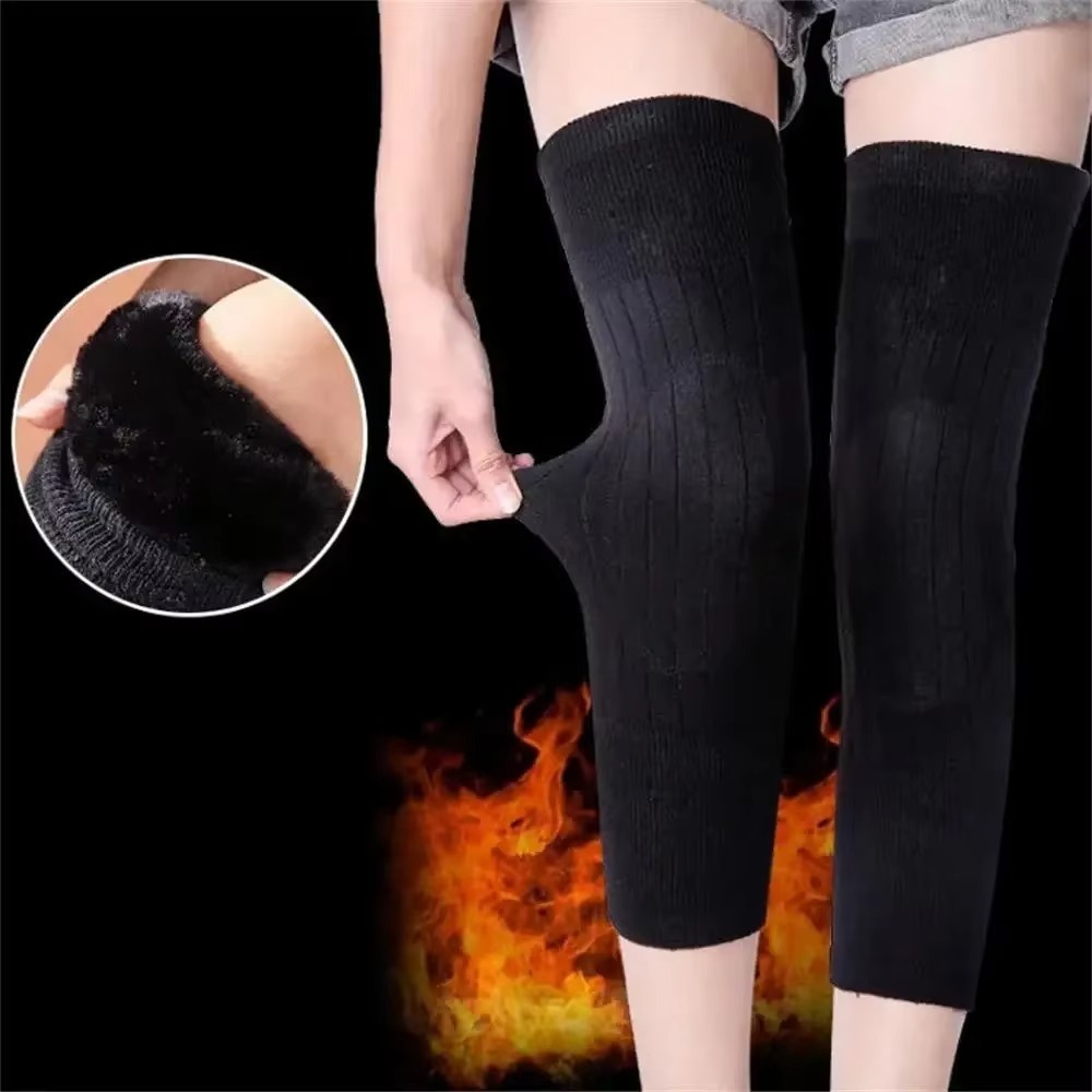 Unisex Women Men’s Cashmere Wool Knee Brace Pads | Winter Warm Thermal Knee Warmers Velvet Knee Protector (Random Color) - Image 3