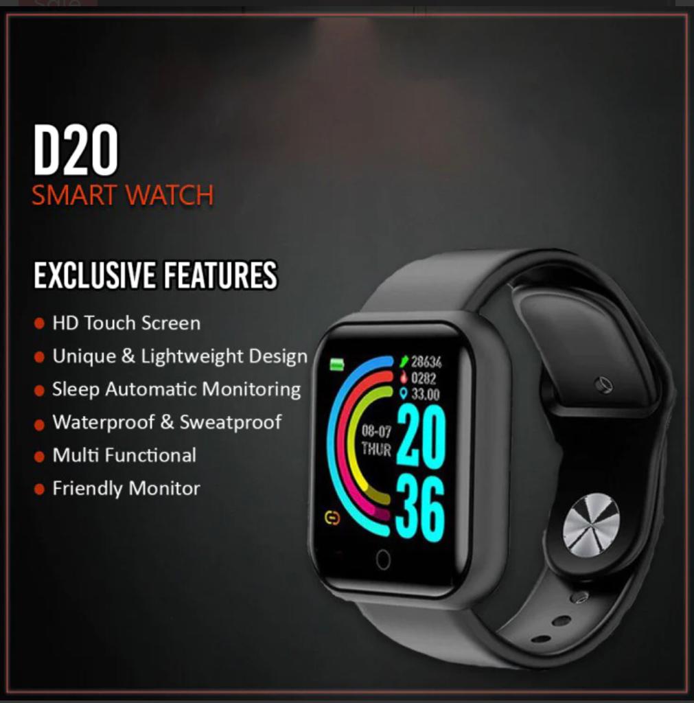 D20 Ultra Smart Watch Heart Rate Blood Pressure Oxygen Reloj Intelligent Smart Bracelet(random color) - Image 4