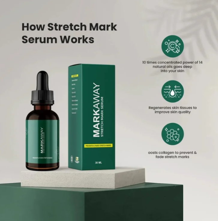 Markaway Stretch Mark Serum – Herbal Formula For Hydration, Toning & Dark Spot Correction (30ml) - Image 4