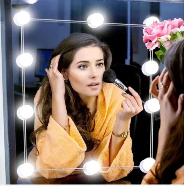Vanity Mirror Fill 10Pc Light Bulb | Changeable Luminance 3 Colors LED USB String Dimmable Vanity Light - Image 4