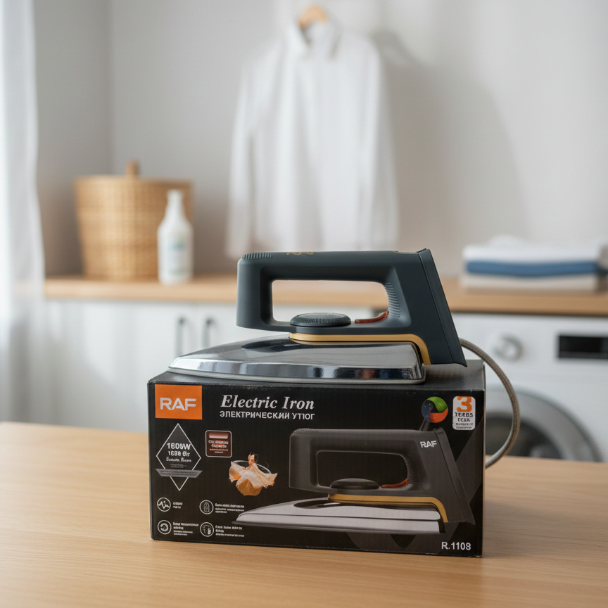 RAF Electric Iron R.1108 – Professional Dry Iron with Non?Stick Soleplate - Image 3