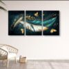 Set of 3 Leaf Art Wooden Frames – Wall Decoration (8x11 Inches Each)