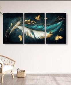 Set of 3 Leaf Art Wooden Frames – Wall Decoration (8x11 Inches Each)