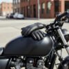 Men’s Genuine Sheep Leather Winter Gloves – Black Motorcycle Riding Gloves with Warm Lining - Image 2