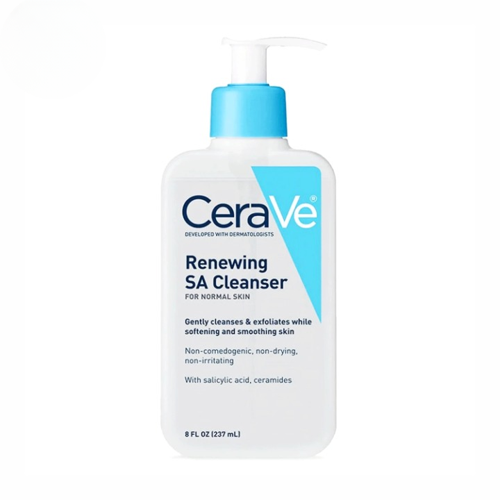 CeraVe Renewing SA Cleanser with Salicylic Acid – Exfoliating Face & Body Wash for Rough