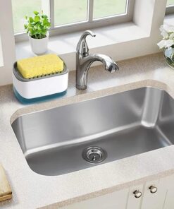 New Soap Pump Dispenser with Sponge | 2-in-1 Kitchen Dishwashing Liquid Dispenser & Sponge Holder for Easy Cleaning