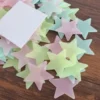 Pack of 100 - Multicolor 3D Glowing Star Night Dark Room Decor - Image 2