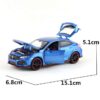 Honda Civic Type-R Racer Die-Cast Model Car | 6-Inch Alloy Toy Car with Sensor Touch (Random Color) - Image 2