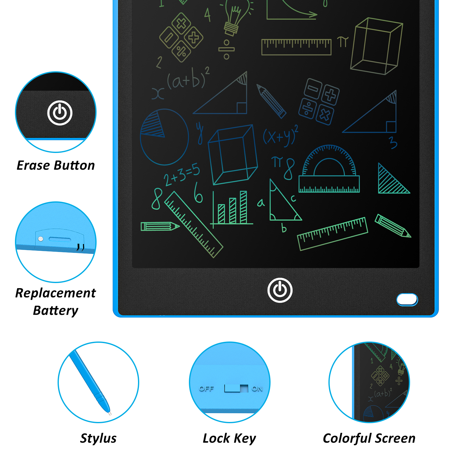 LCD Writing Tablet 10.5" Inch Multicolor Electronic Graphics Tablet Writing Board LCD Writing Pad Drawing Tablet Handwriting Paperless Notepad Graphic Board for Kids - Image 2
