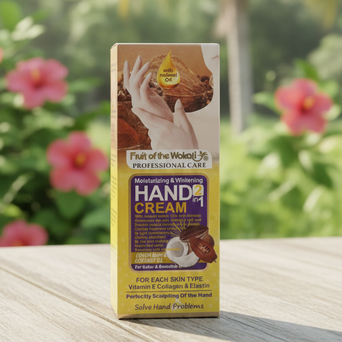 Fruit of the Wokali Smooth Moisturizing Hand Cream 130 ML – With Cocoa Butter & Coconut Oil for Soft Hands