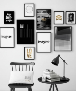 Motivational Wooden Wall Art Frame Set of 10 | Inspirational Quotes & Modern Decor Frames in Multi Sizes for Home