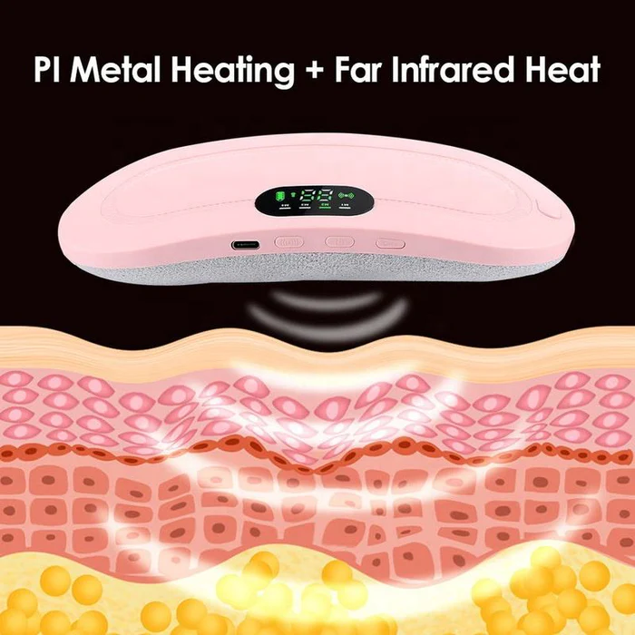 Electric Period Cramp Massager Vibrator Heating Belt for Menstrual Relief Pain Waist Stomach Warming Women Gift Box Packing(random color )